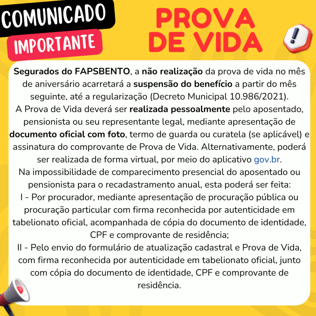 Comunicado Prova de Vida